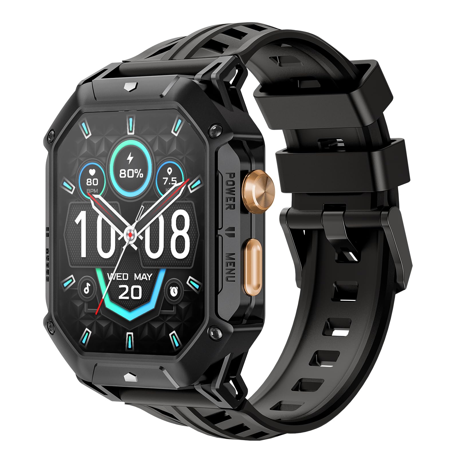 Haylou Military Smart Watch For Men,2.13'' Amoled Hd Display, Outdoor Sports Fitness Watch With Bluetooth Call(Answer/Make),100+